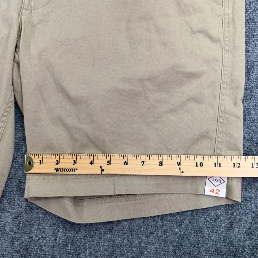 St Johns Bay Shorts Mens 42 (43x9) British Khaki Comfort Stretch Power Waistband